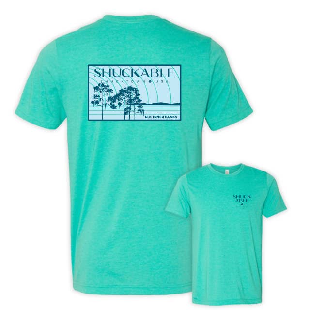 N.C. Inner Banks Landscape Tee - Navy and Light Blue Imprint for wholesale by Shuckable