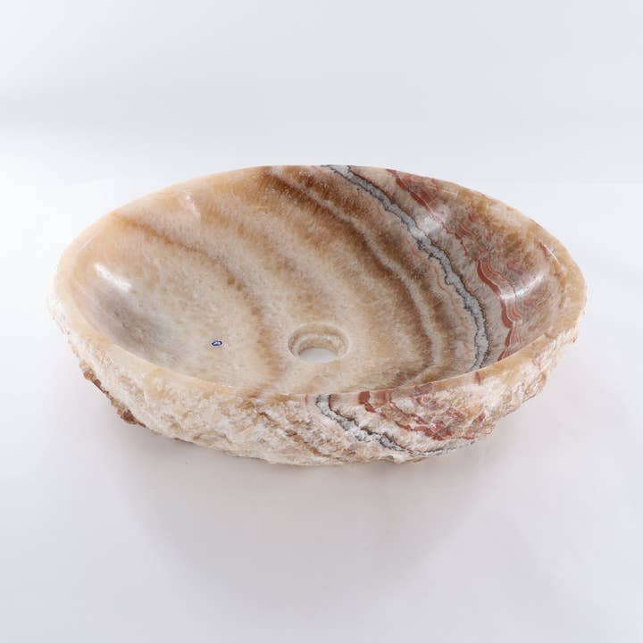 Lavabo ovalado de ónix/calcita de México para venta al por mayor de Mi Esperanza Minerals