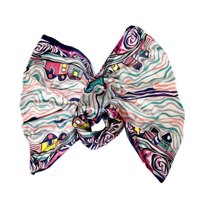 Chenson & Gorett - Wholesale Scarf - Women's - Women's Natural Silk Multicolor Scarf Pleasant to the Touch