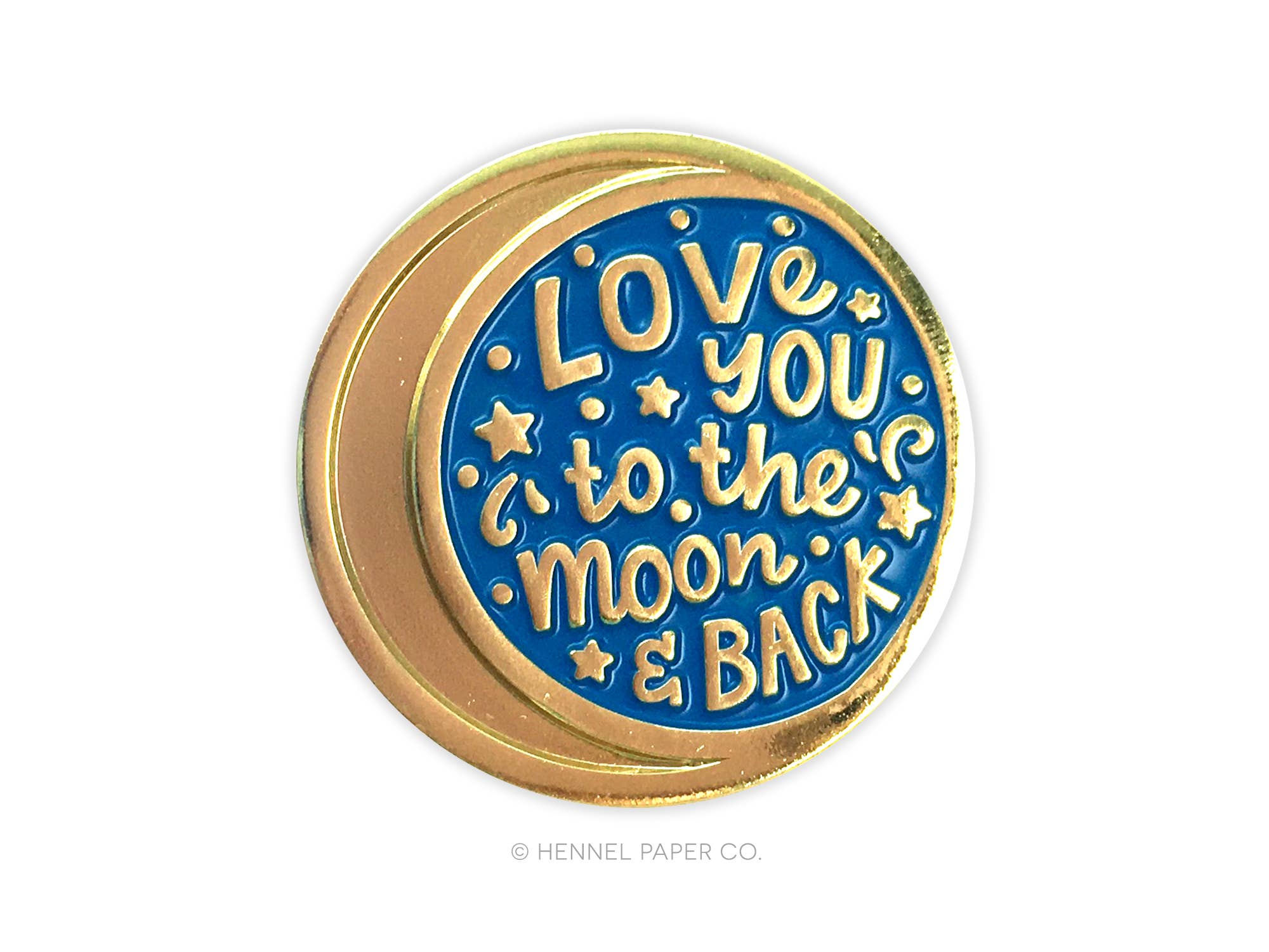 Hennel Paper Co. - Wholesale Lapel Pin/Button - Enamel Pin - Moon & Back