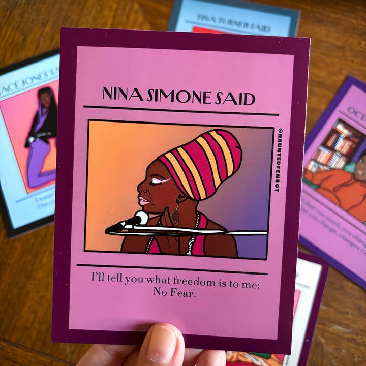 Haunted Fembot - Wholesale Postcard - Nina Simone "I'll tell you what freedom is to me: no fear" Postcard0