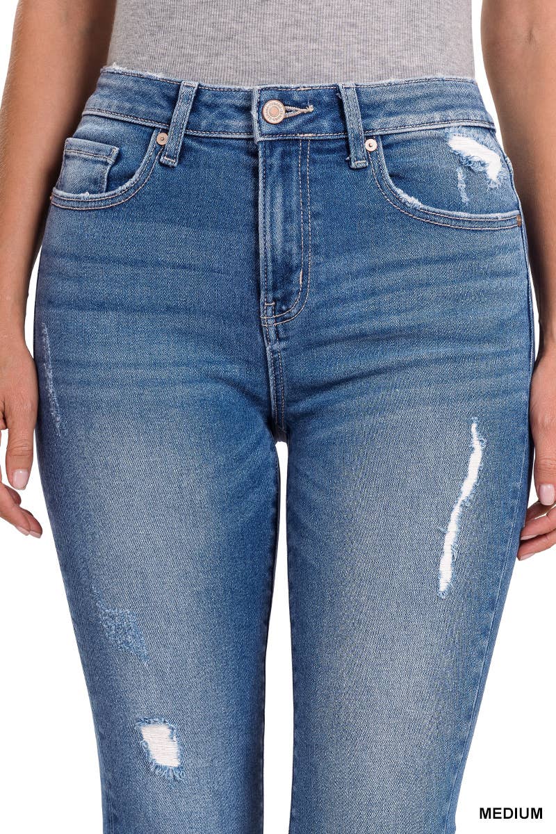 MEDIUM  ....42POPS DISTRESSED CUFFED SKINNY JEANS for wholesale on Faire4