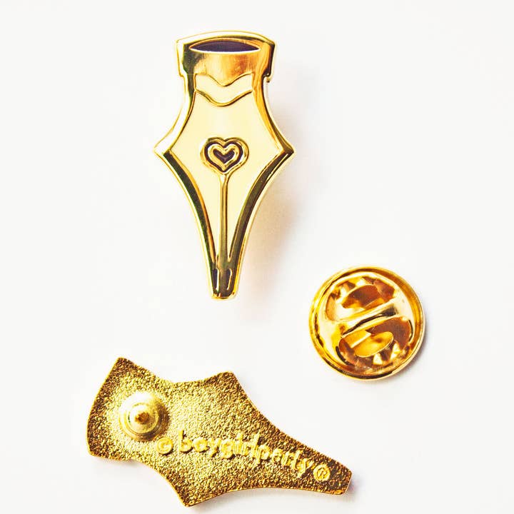 Boygirlparty – wholesale Lapel pin/button – Fountain Pen Nib Enamel Pin — Writer Gift — Hard Enamel Pin