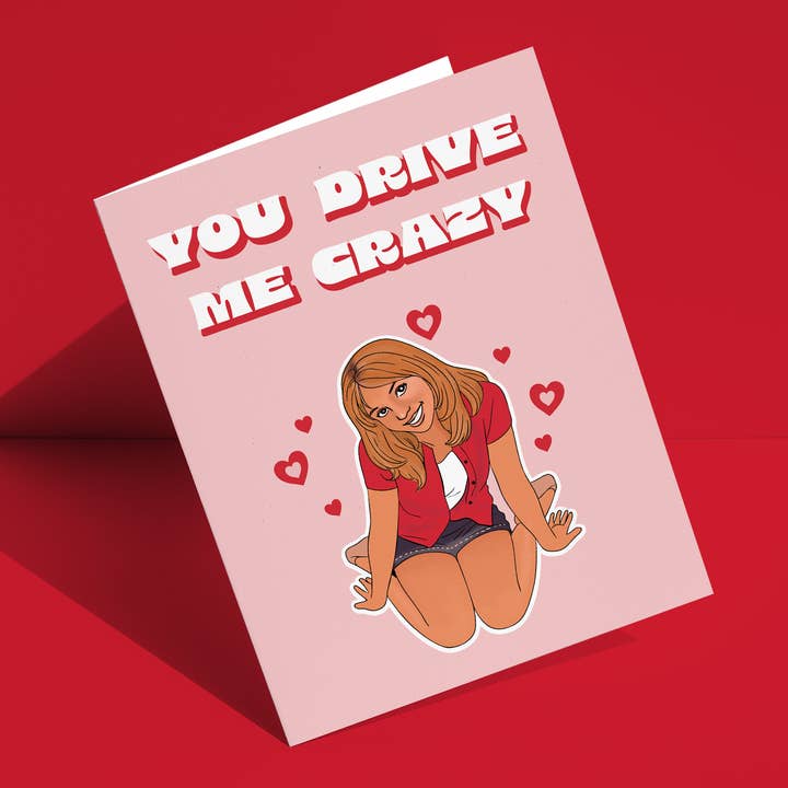 Cartão de Dia dos Namorados Britney "You Drive Me Crazy" por atacado de Ninalem's Party