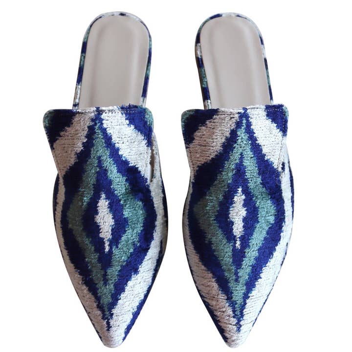 Zapatillas de Terciopelo de Seda Ikat 047 para venta al por mayor de MIASETA