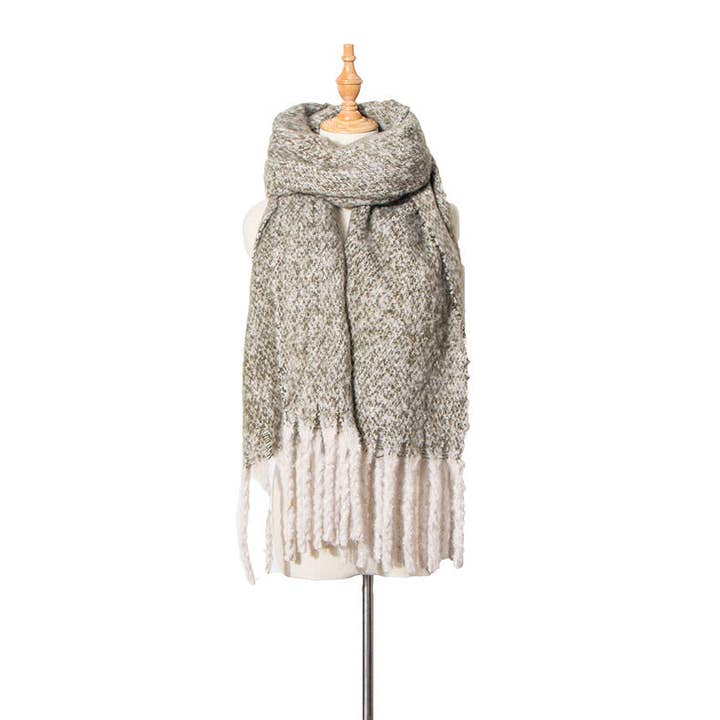 Dipped Shop - Wholesale Scarf - Women's - Solid Color Simple Tessel Scrves DPKS12206