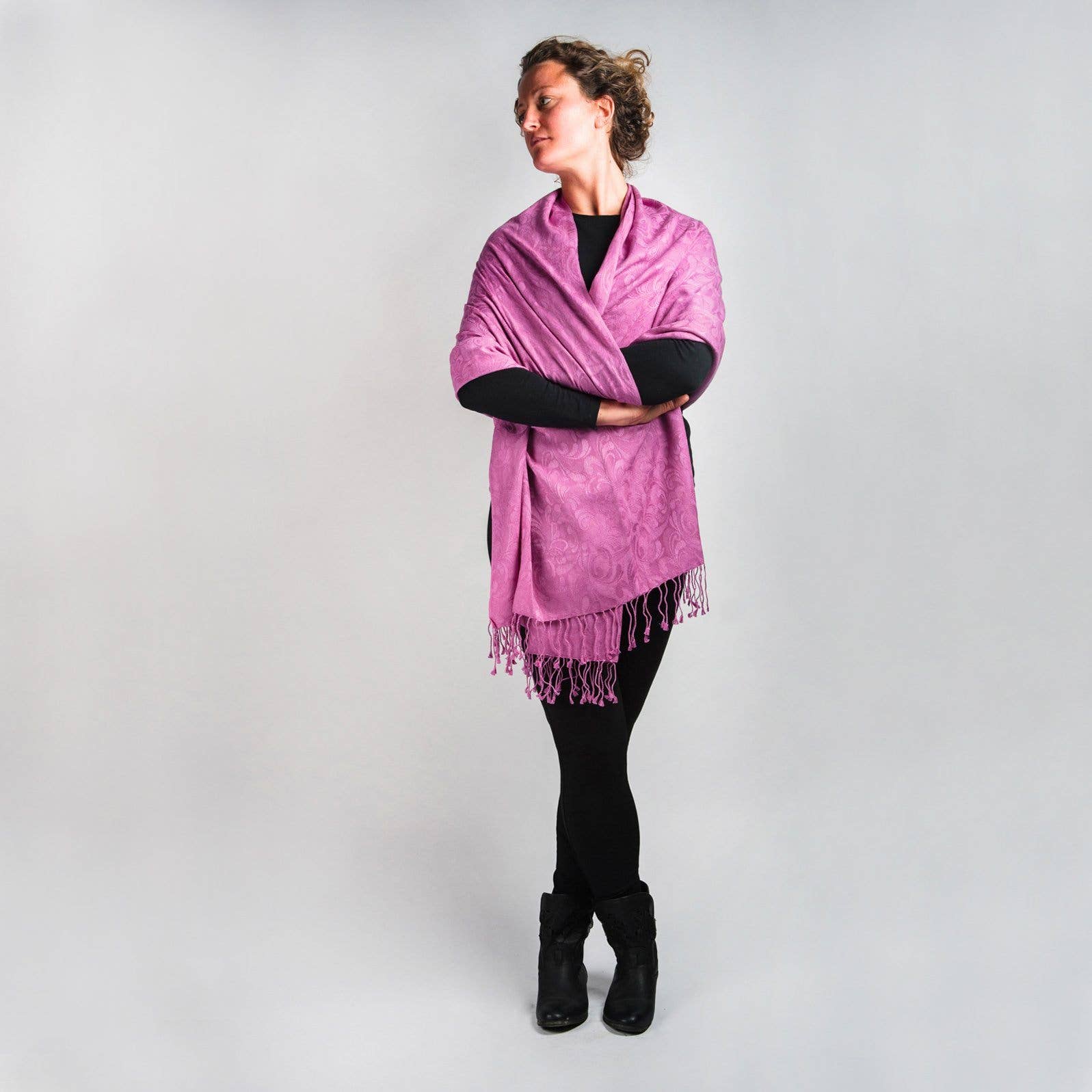 Didi Bahini Fair Trade - Wholesale Wrap - Women's - Classy Paisley Pashmina Shawl1