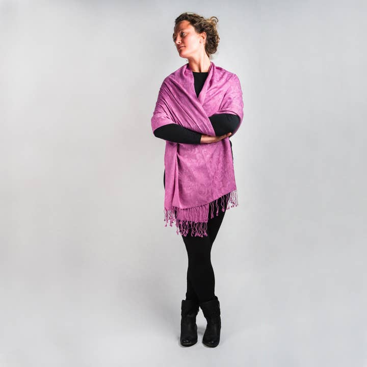 Didi Bahini Fair Trade - Wholesale Wrap - Women's - Classy Paisley Pashmina Shawl1