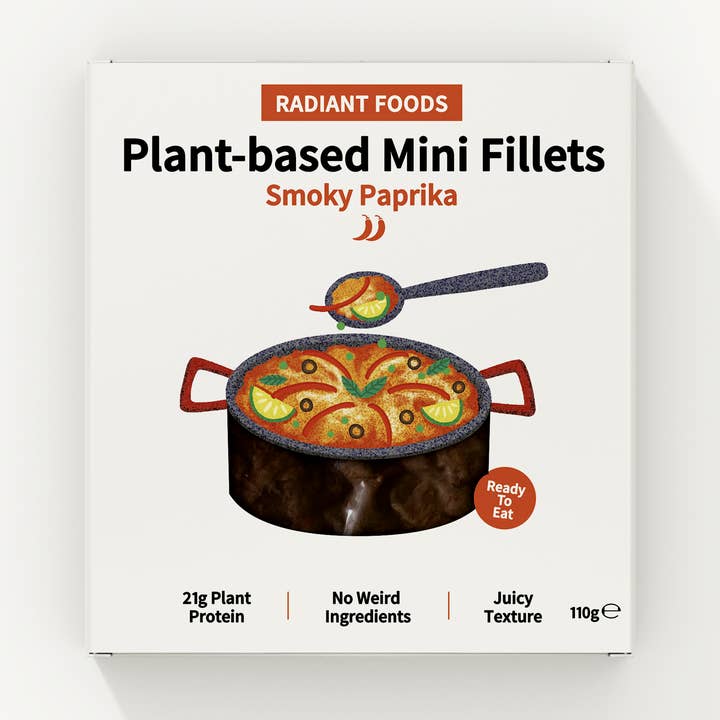 Chorizo Style Plant-based Mini Fillets (chilled) for wholesale by Radiant Foods
