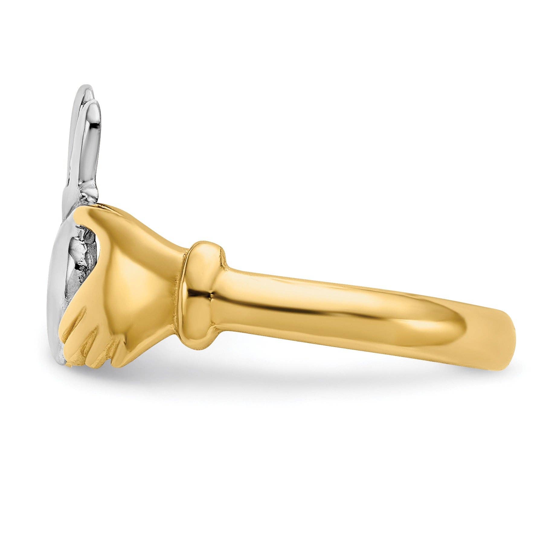 FCJ Jewelry LLC - Venta al por mayor Anillo de banda/apilable - Anillo Claddagh de Corazón de Oro de 14k2