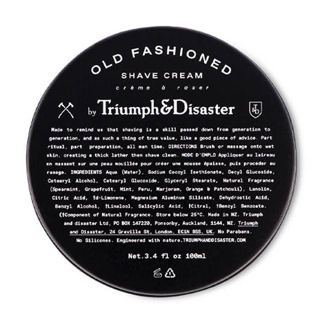Crema de afeitar Old Fashioned Tarro de 100 ml para venta al por mayor de Triumph & Disaster