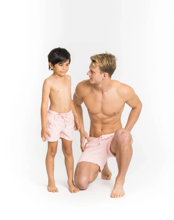 Fiola Rose Swim - Wholesale Swim Shorts - Kids - Boy's Swim Trunks in Rose Quartz3