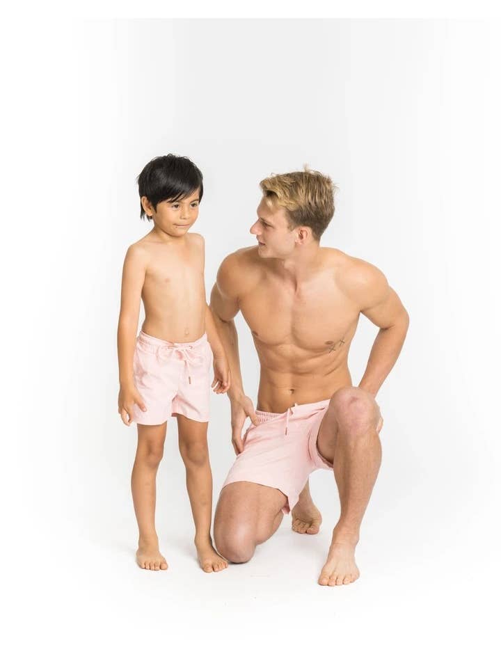 Fiola Rose Swim - Wholesale Swim Shorts - Kids - Boy's Swim Trunks in Rose Quartz3