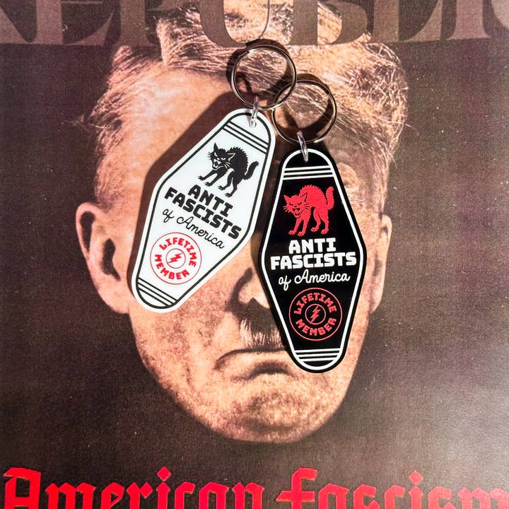 The Hissin' Kitten - Wholesale Keychain - Unisex - AntiFascists of America - Laser Engraved Keychain1