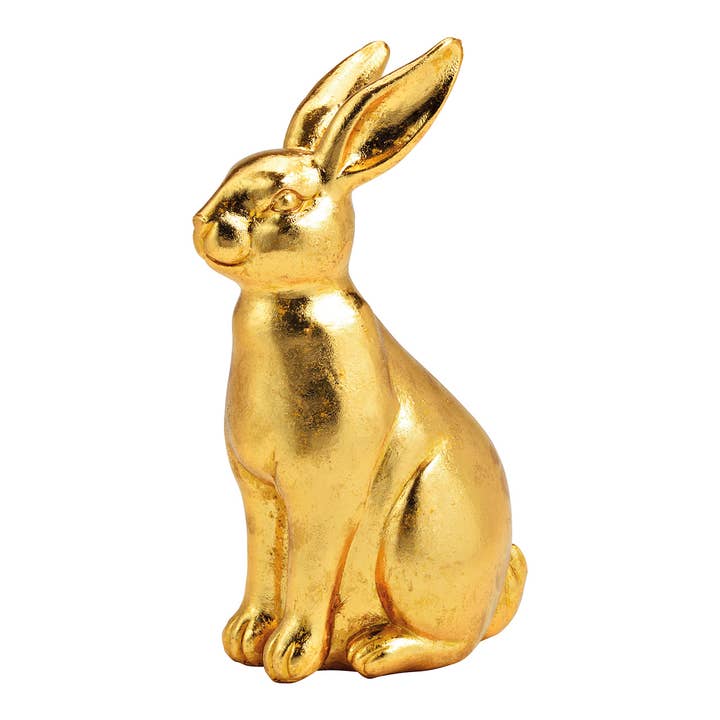 Hare made of poly gold (W/H/D) 13x22x9cm for wholesale by Wurm