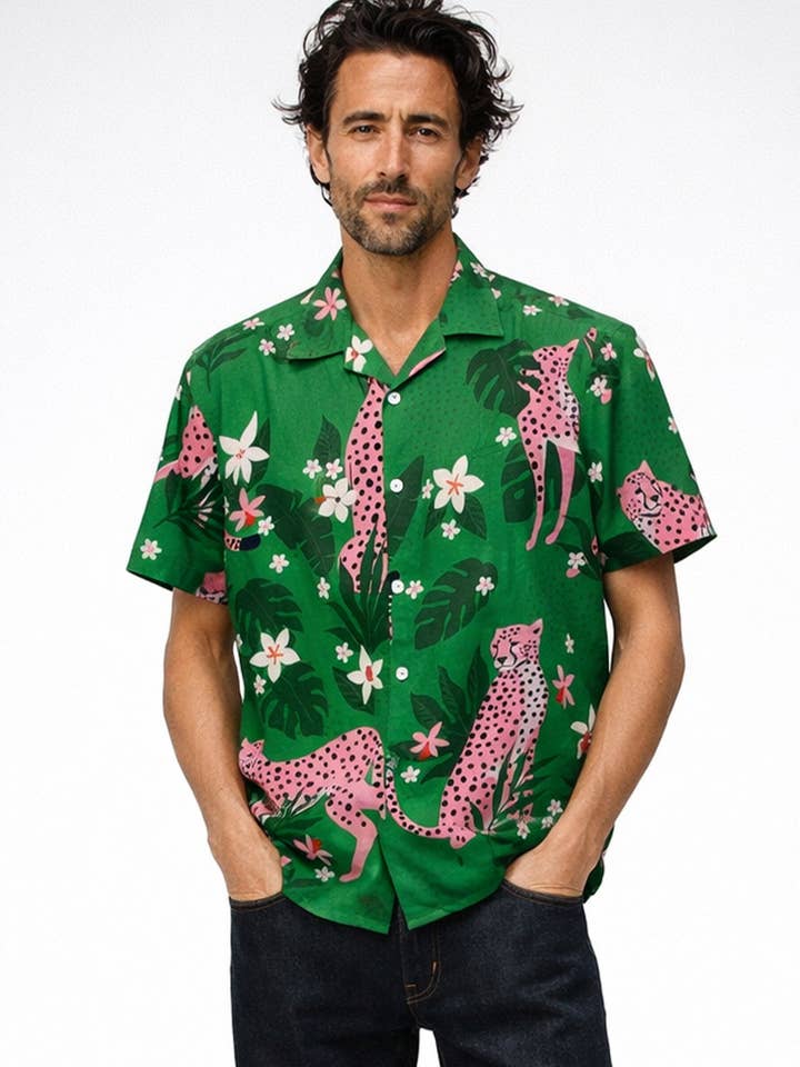 Leppard | Men's Short-Sleeved Shirt | Available in Europe for wholesale by Virgoan Wish LLC