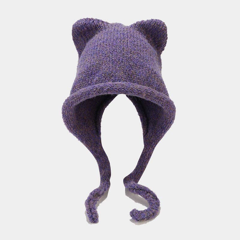 Dipped Shop – wholesale Beanie – Women's – Cute Cat Ear Thermal Knit Beanie Hat DPKB02044