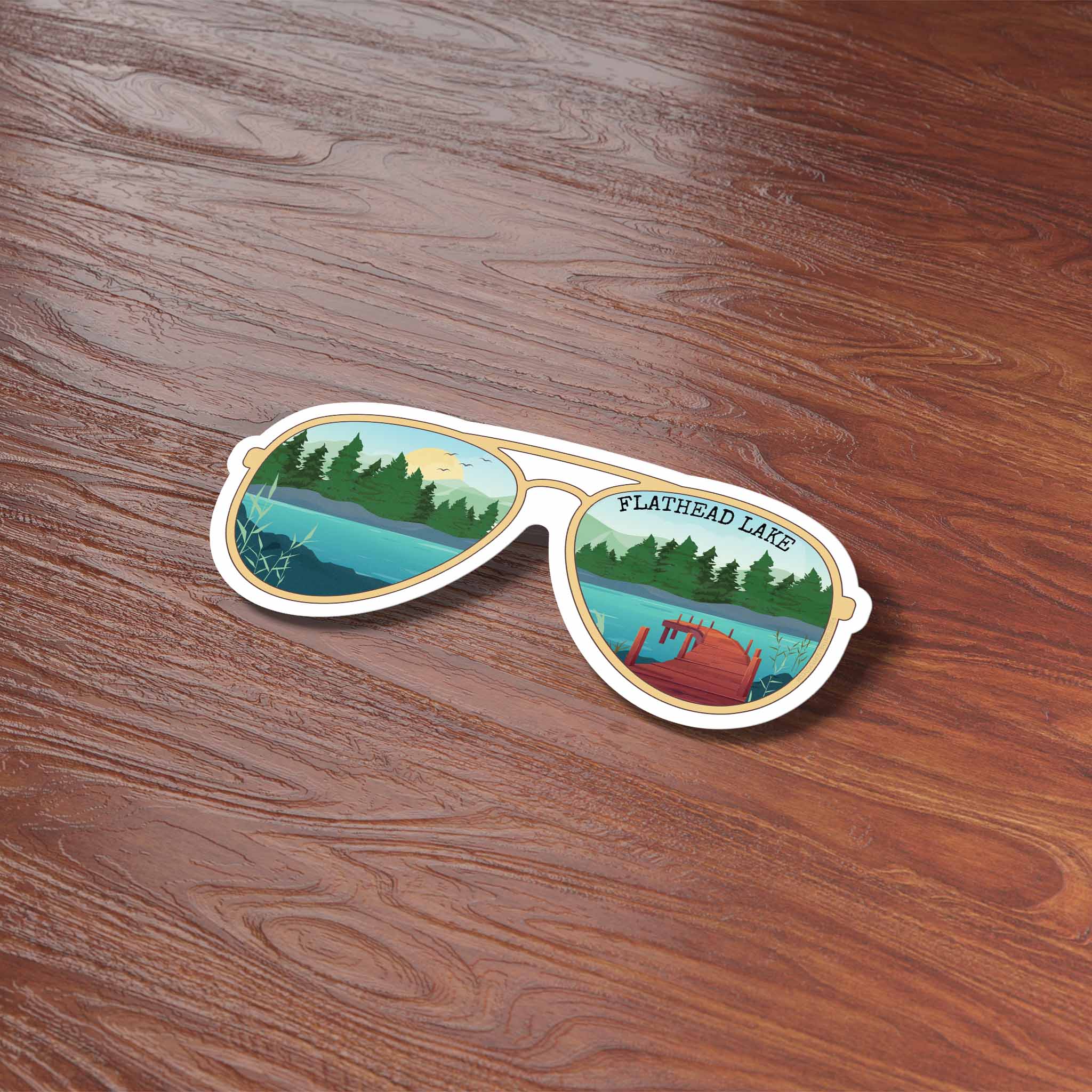 Sentinel Supply - Wholesale Sticker - Custom Lake Sunglasses Sticker - Name Drop Nature Decal4