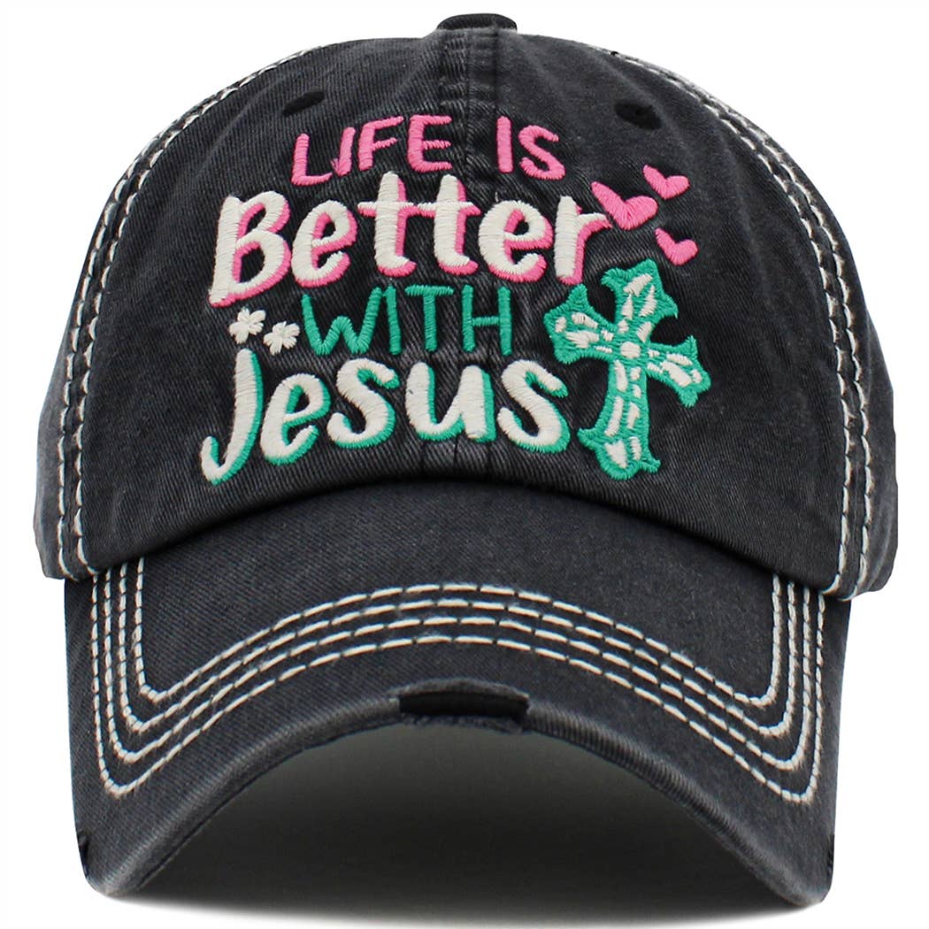 Your Fashion Wholesale - Wholesale Baseball Cap - Women's - Life is Better With Jesus Hat