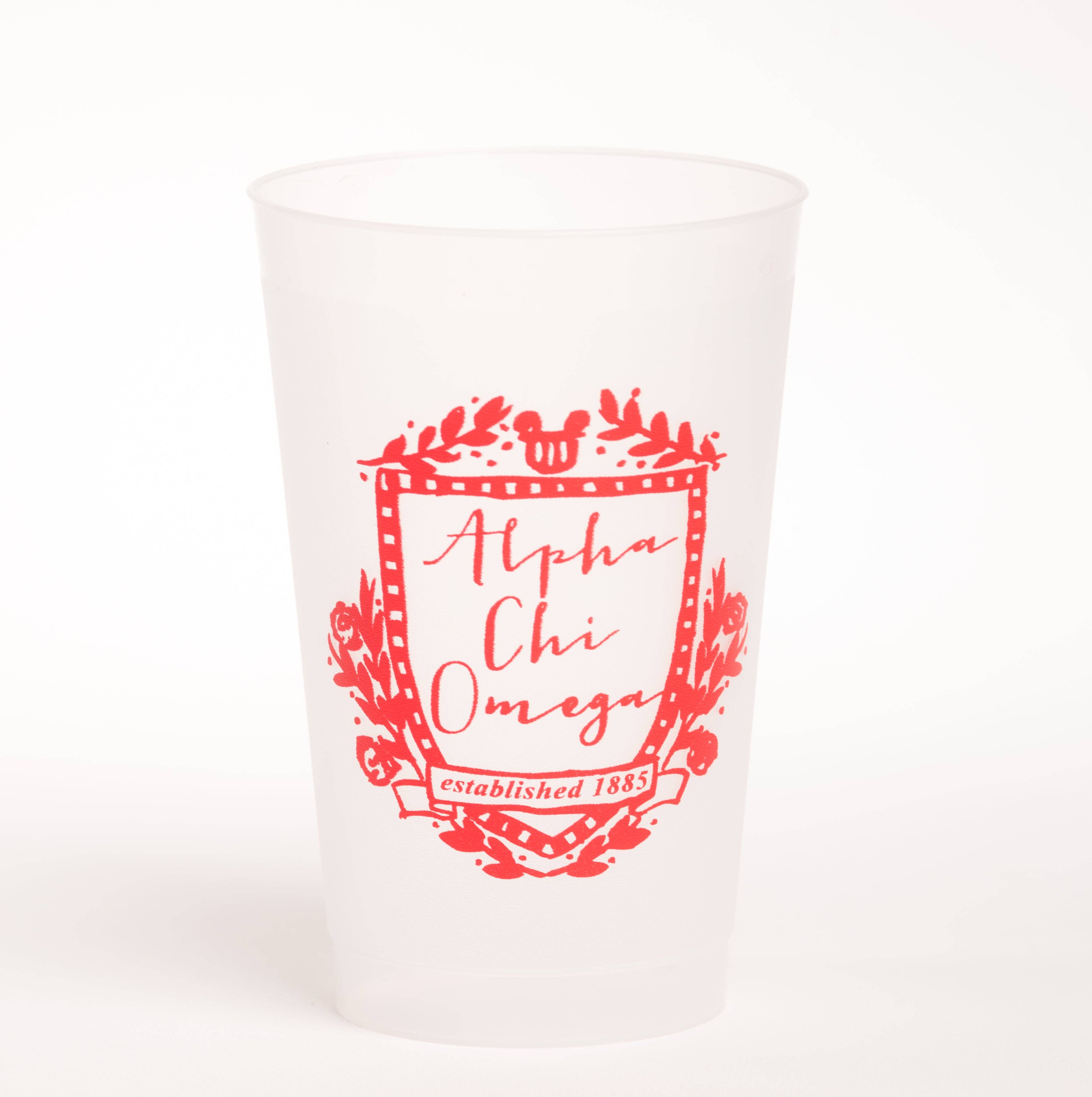 Over The Moon Greek - Wholesale Drinking Glass/Cup - Sorority Frost Flex Cup0