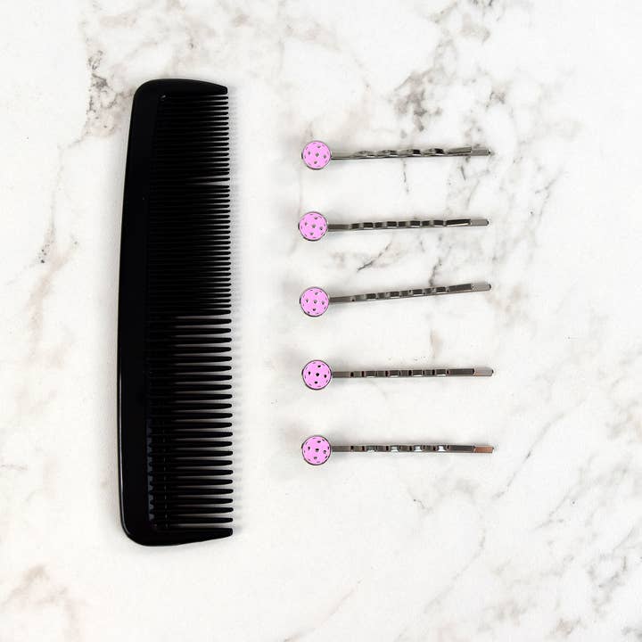 Racquet Inc - Wholesale Hair Pin - Pickleball Hair Pins (5-Pack) - Pink