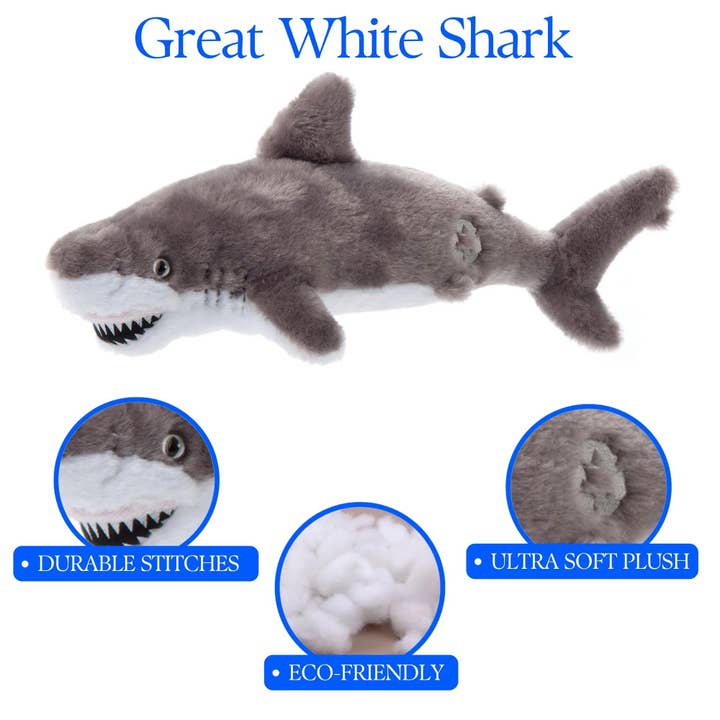 The Petting Zoo - Wholesale Stuffed/Plush Toy - Kids & Baby - 16" (40cm) Great White Shark Sea Life1
