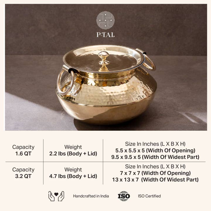 P-TAL – wholesale Cooking pot – Brass Indian Style Wok/ Brass Soup Pot1