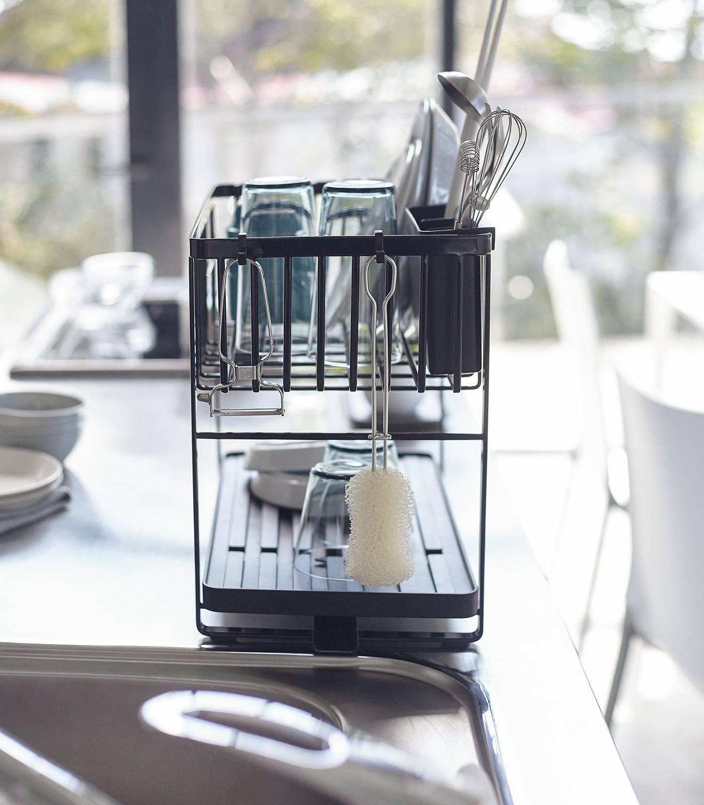 Yamazaki Home - Wholesale Dish Drying Mat/Rack - Tower Two-Tier Dish Rack - Steel8