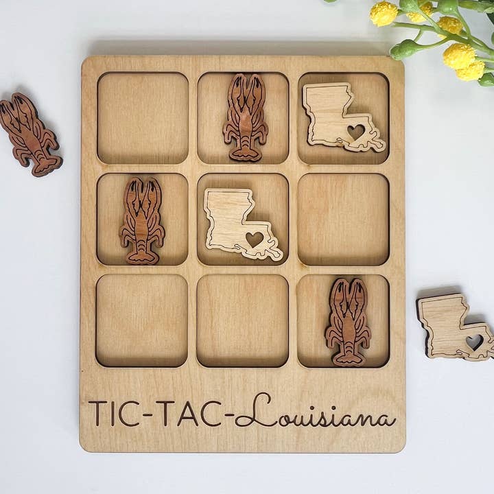 Louisiana State Gift - Tic-Tac-Toe LA Game - Customizable for wholesale by Birch House Games & Gifts