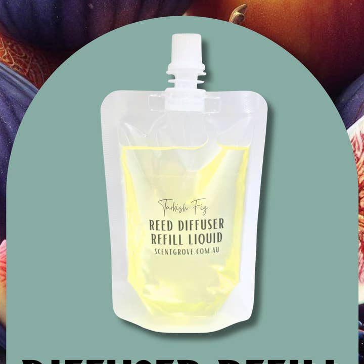 Turkish Fig Scented Diffuser Liquid Refill 100ml Clear Pouch for wholesale by Scent Grove