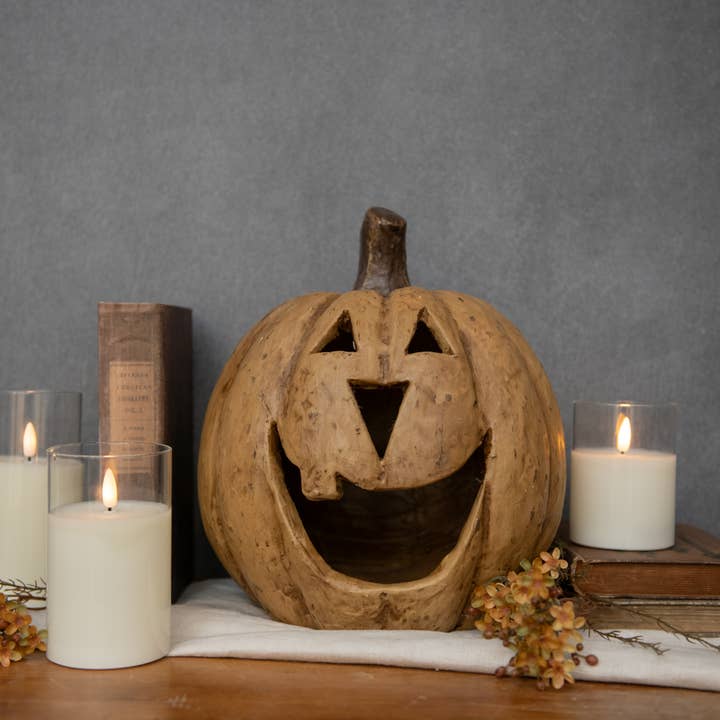 11" BEIGE BIG MOUTH PUMPKIN for wholesale by Ragon House