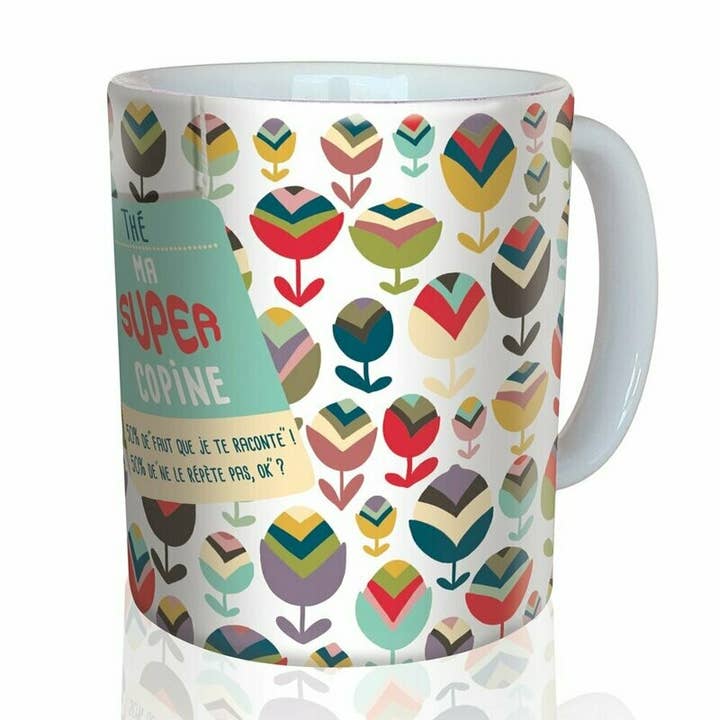 “Tea my super girlfriend” mug for wholesale by Puce & Nino