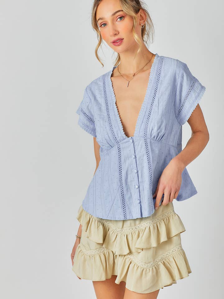 BABY PINK – Engroshandel Strikket top - Dame – Blondekombination Peplum Top23