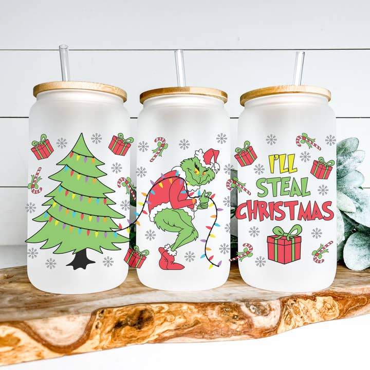 Stealing Christmas Frosted Can for wholesale by H+P Wholesale