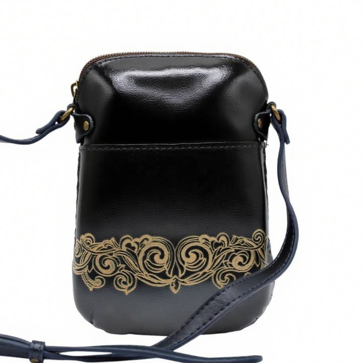 Sunflower Handmade leather inc - Wholesale Crossbody bag – Women's - Handmade Leather Black Owl Pouch purse handbag crossbody4