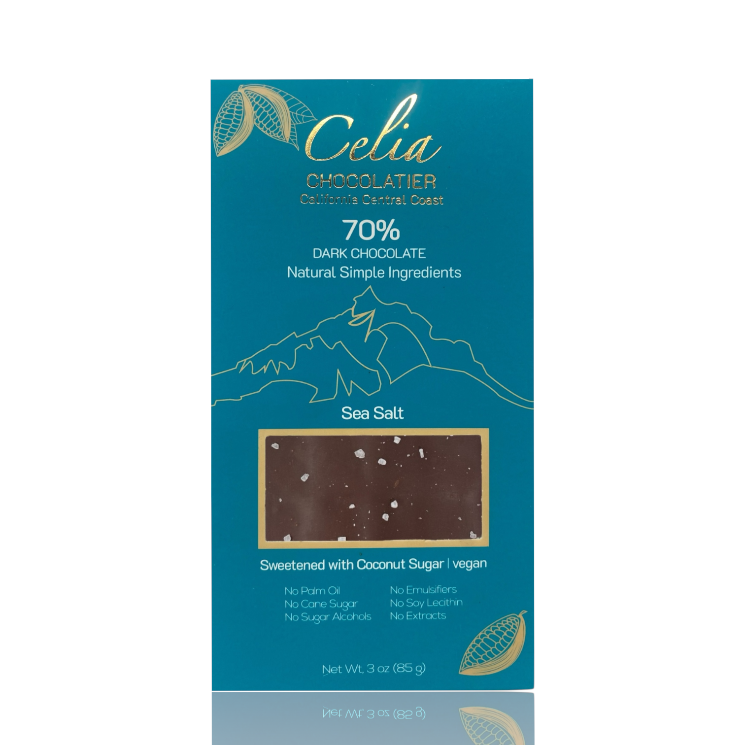 CELIA CHOCOLATIER - Wholesale Chocolate Bar - 70% Dark Chocolate | Sea Salt | Coconut Sugar 1