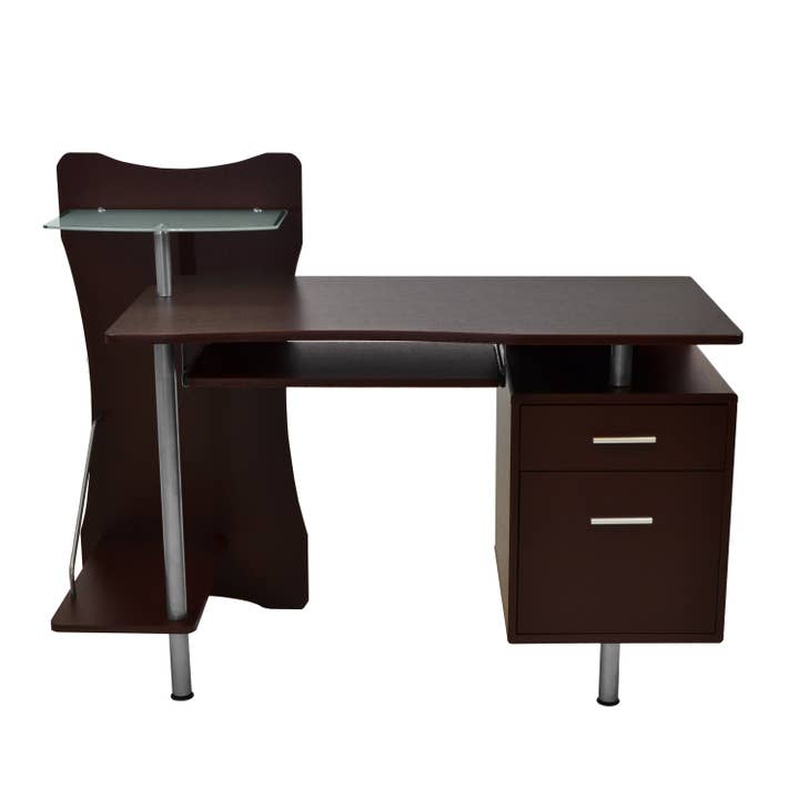 Chocolate Stylish Computer Desk with Storage for wholesale on Faire4
