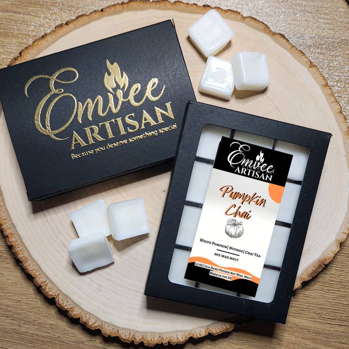 Cire artisanale Pumpkin Chai pour la vente par Emvee Artisan