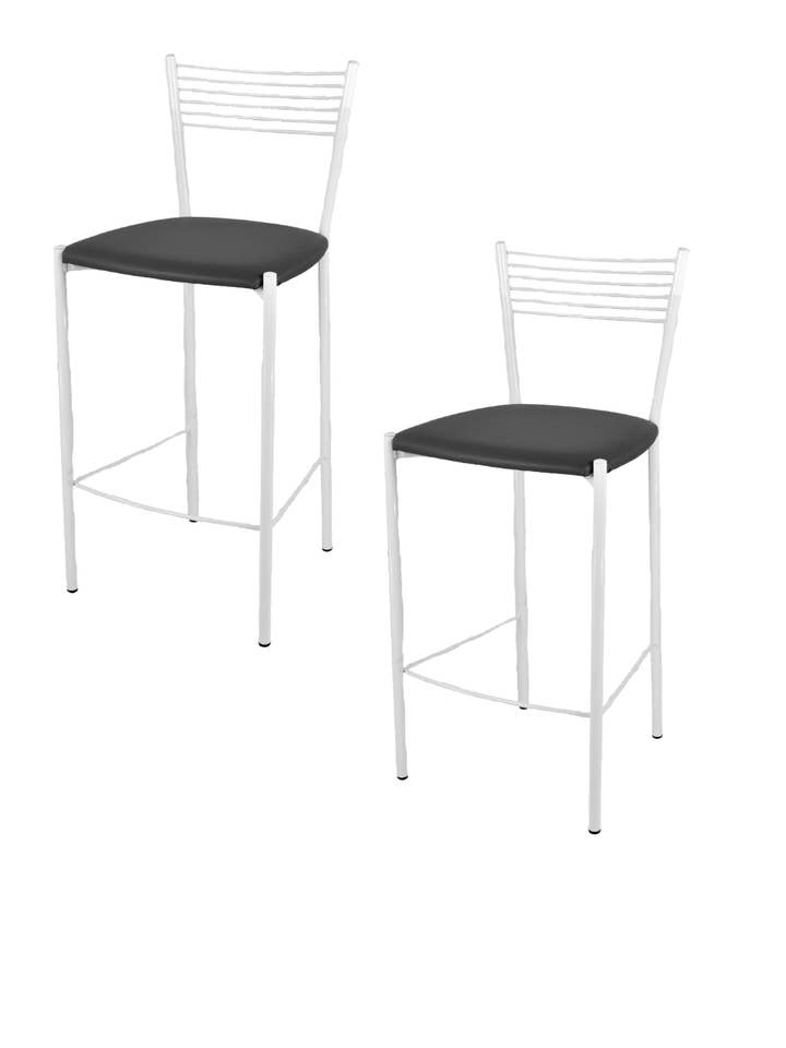 Elegance høj afføring hvid og mørk grå imiteret læder for engroshandel hos Tommychairs