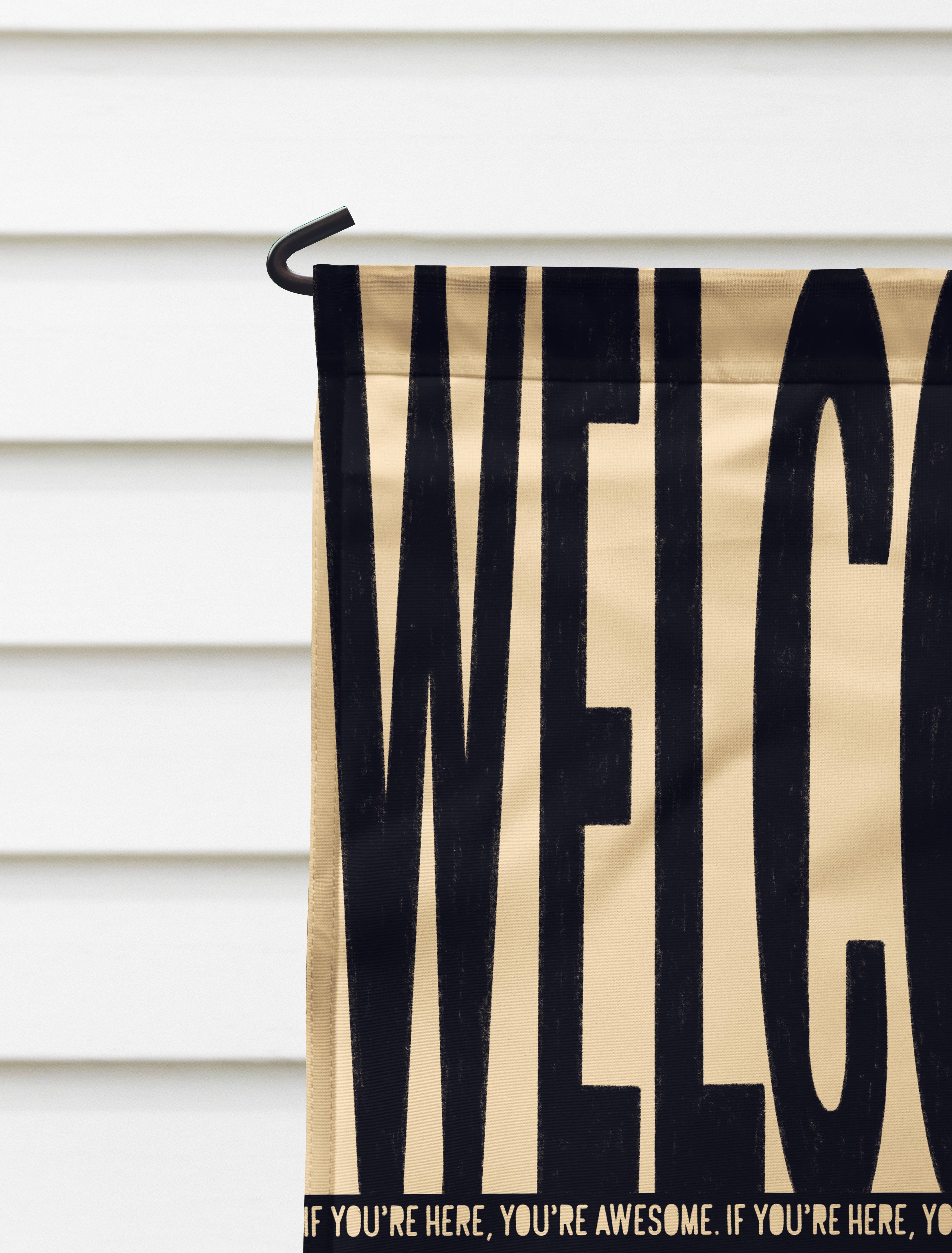 Declaration HOME - Wholesale Flag - Welcome! Black Garden and House Flag - Double Sided5