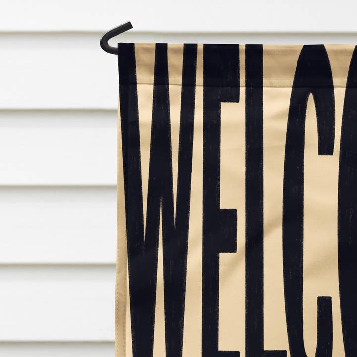 Declaration HOME - Wholesale Flag - Welcome! Black Garden and House Flag - Double Sided5