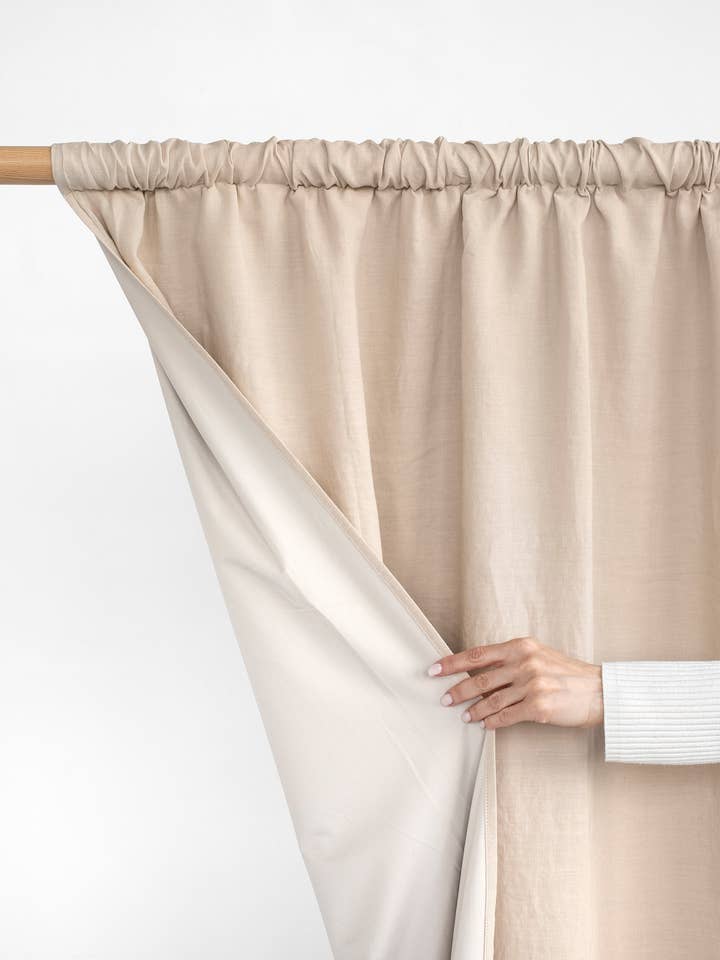 Blackout linen curtain panel (1 pcs) in Natural linen for wholesale by MagicLinen (We handle U.S. import procedures for you)