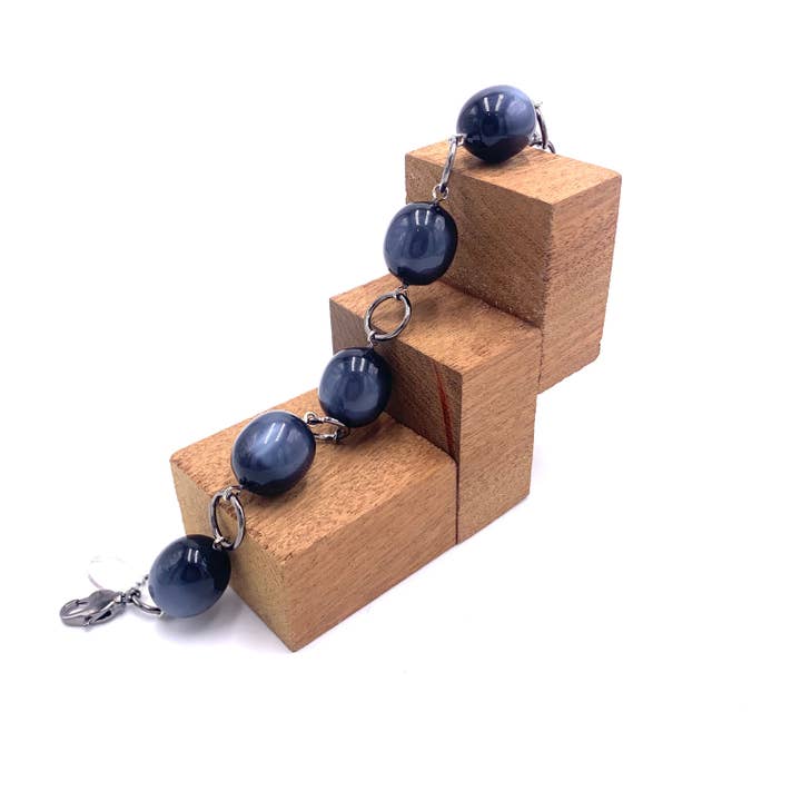 Pulseira Estações Oval Moonglow a carvão por atacado de Leetie Lovendale