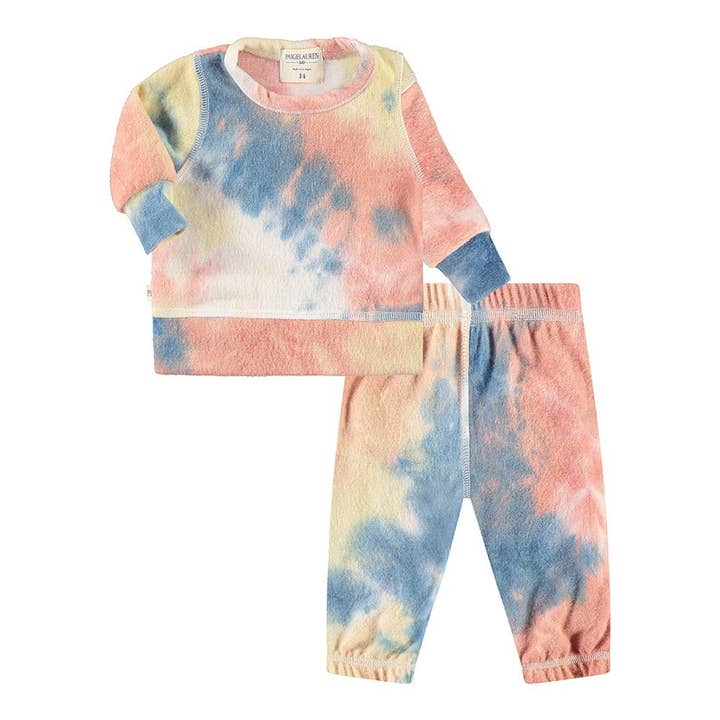 PAIGELAUREN baby & toddler - Vendita all'ingrosso Top loungewear - Bambini - Abbigliamento da salotto Hacci Tie Dye Cozy per bambini e bambini