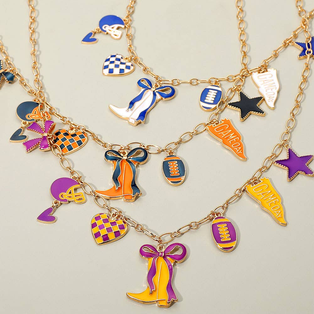 Sensibling Corp. - Wholesale Pendant/Charm Necklace - Game Day Football Theme Charm Station Necklace21