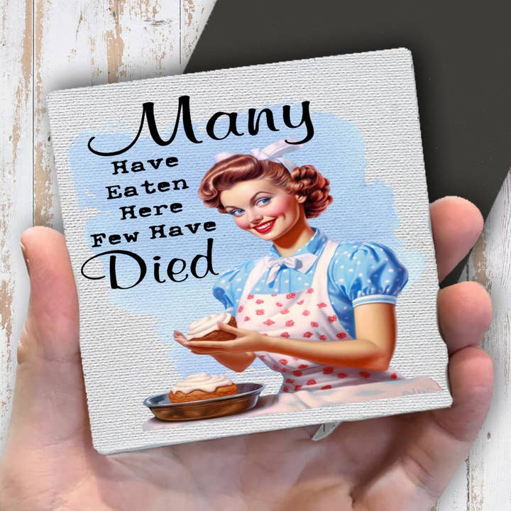 Imán de nevera divertido: comer aquí nunca ha matado. para venta al por mayor de Avery Lane Gifts