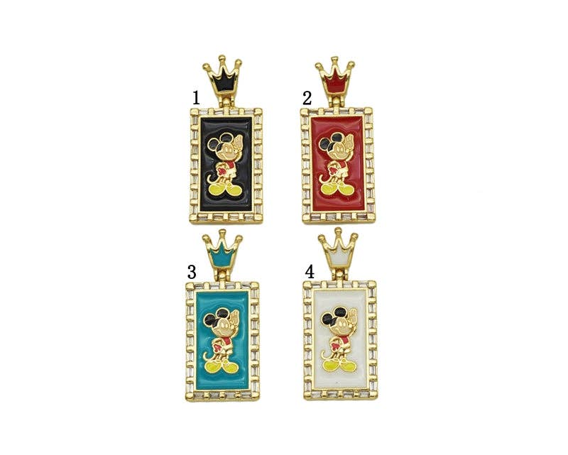 BestBeads&Beyond - Wholesale Individual Charm/Pendant - CZ Enamel Mickey Mouse Pendant, Sku#JL790