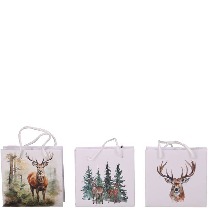 Papperspåse Ren, 3 motiv, L14cm, B14cm, H14 för wholesale av Vosteen