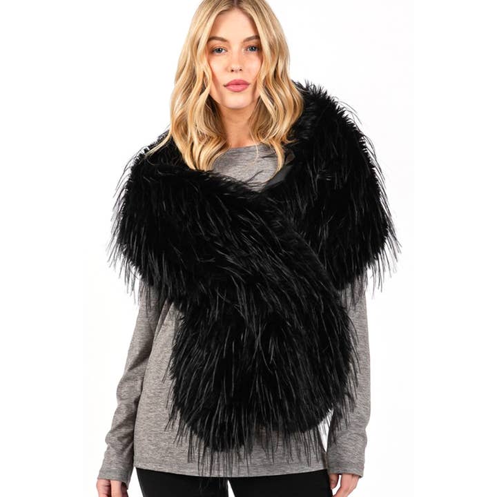 Artini Accessories – Wrap - Mulher por atacado – Xale Iconic Pull Through de Pele Faux2