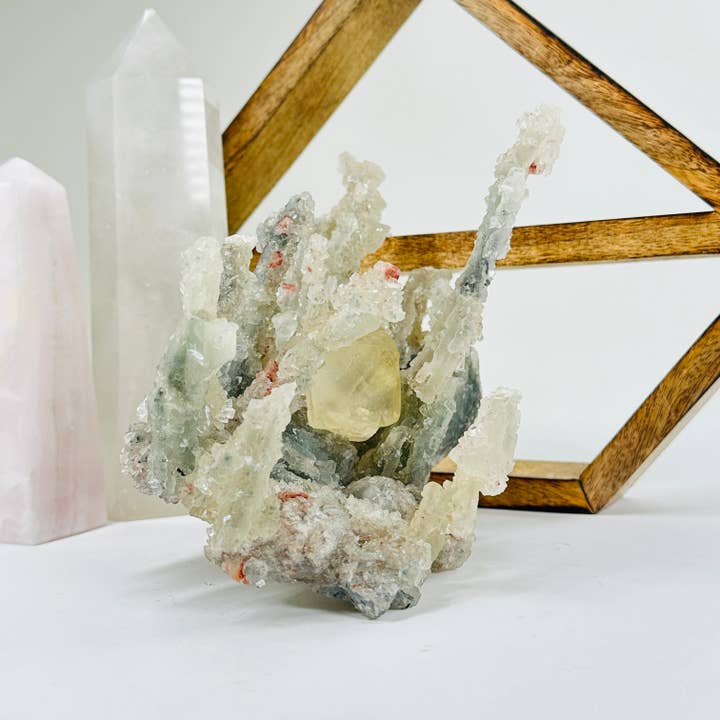 Rock Paradise - Wholesale Spiritual Stone/Crystal - Large Apophyllite with Stilbite Crystal Cluster Rare Find3